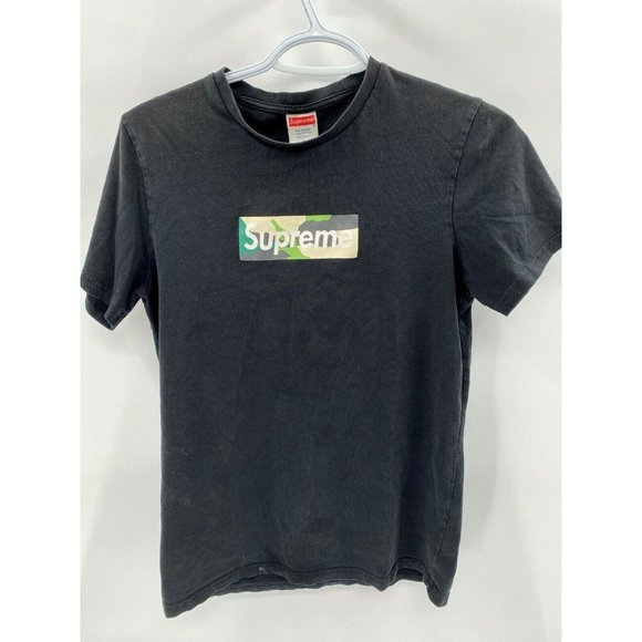 Supreme Brooklyn Store Green Camo Logo Box Black T-shirt Tee Top Women's Sz L - Picture 1 of 10